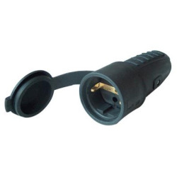 Gniazdo IP44 TRACON gumowe z klapką TICS-212GF