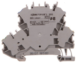 Złączka 2-piętrowa 2,5mm2 PE/N szara TOPJOBS 2002-2217 /50szt./