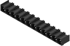 Pin header, 12 pole, pitch 7.62 mm, angled, black, 1472350000