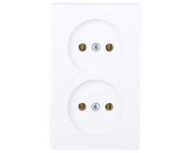 KAPPA Gniazdo podwójne b/u białe GW-2K/00