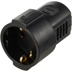 Sygonix SY-6629384 Safety mains socket Black Polypropylene 250 V AC
