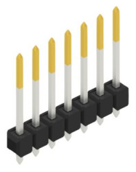 Pin header, 7 pole, pitch 2.54 mm, straight, black, 10054240