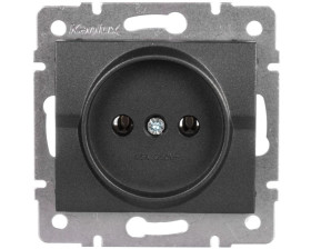 LOGI Gniazdo pojedyncze 2P śrubowe 16A 250V Grafit 25262