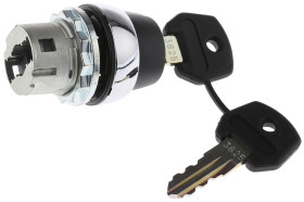 Przełącznik obrotowy kluczykowy 3-pozycyjny wycięcie: 22mm Zatrzask IP66 Allen Bradley przycisków: 2 klucz: Ronis