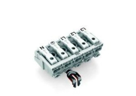 Złączka zasilająca 5-biegunowa ze stopkąmi ze stykiem PE 294-5215 /250szt./