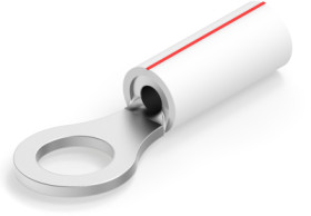 Insulated ring cable lug, 0.26-1.65 mm², AWG 22 to 16, 0.19 mm, natural, 696422-6