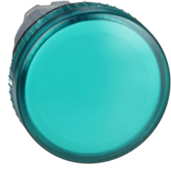 Signal light, illuminable, waistband round, green, front ring silver, mounting Ø 22 mm, ZB4BV03