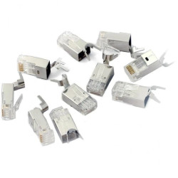 Wtyk modularny RJ45 8P8C kat.6A ekranowany FTP WORECZEK 100szt.