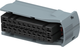 Socket, unequipped, 20 pole, straight, 2 rows, black, 284875-6