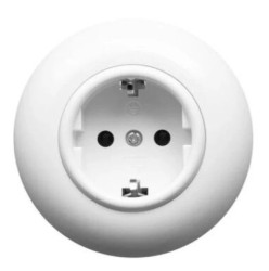 Gniazdo pojedyncze podtynkowe z ramką schuko 2P+Z 16A biała połysk LOFTICA