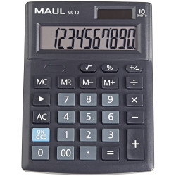 Maul 7265490 Mc 10 Desk Calculator Black 10 Digit Solar Battery 137X31X103mm