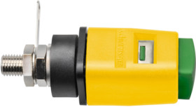 Quick pressure clamp, yellow/green, 30 VAC/60 VDC, 16 A, solder connection/cable lug, nickel-plated, SDK 503 / GNGE
