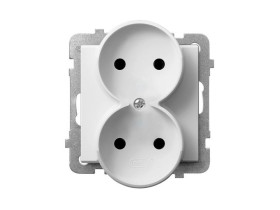 SONATA Gniazdo podwójne bez uziemienia IP20 biały GP-2RR/m/00 OSPEL