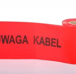 Folia kablowa czerwona z nadrukiem szerokość 20 cm, grubiść 0,12 mmTO-ENCn/12/20 /100m/