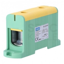 Listwa zaciskowa 1-torowa Al/Cu 35-240mm2 na szynę TH35 żółto-zielony FJ-E240/D HEDO