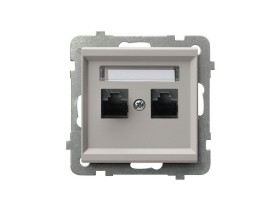 SONATA Gniazdo podwójne komputerowe kat.5e MMC kaszmirowy GPK-2R/K/m/82 OSPEL