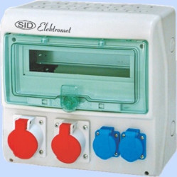 Rozdzielnica RSS-03 okienko 12 modułów okablowana 2x32A 3P+N+Z 400V, 2x16A 2P+Z 250V IP44 942032