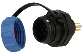 Wtyk; SP1112/P4-C-FO; 4 tory; lutowany; 1,0mm2; 4-6,5mm; SP11; na panel; IP68; 3A; 125V; Weipu; RoHS; SP1112/P4-C