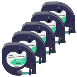 Taśma 5x LT 59425 do drukarki DYMO 12mm 4m zielona taśma czarny nadruk