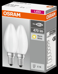 4058075803930 Osram-LED Base Retro, 2-Pack, e14, matt, 4 W, 470 lm