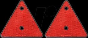 Pendant - reflector, triangle, red, set of 2