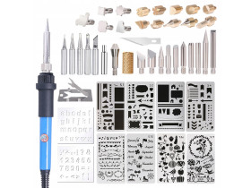 Pirograf wypalarka do drewna 60W lutownica grotowa zestaw 46 elementów DSC2 KIT2