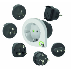 Adapter podróżny Q2Power 5w1 PL- USA/Anglia/Chiny/Australia/Włochy Italia