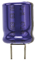 Kondensator 47μF 63V dc Radialny, Otwór przelotowy Vishay roztaw: 5mm 10 (Dia.) x 12mm