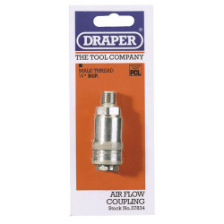 Draper 37834 1/4&quot; Male Thread Pcl Tapered Airflow Coupling