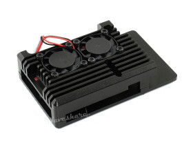 Waveshare Aluminium Alloy Case for Raspberry Pi 4, Dual Cooling Fans