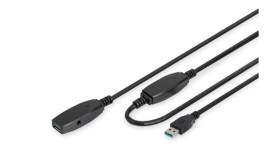 Kabel Przedłużający Usb 3.0 Superspeed Typ Usb A/Usb A M/Ż Aktywny Czarny 10M...