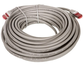 Kabel krosowy patchcord S/FTP (PiMF) kat.6 LSZH szary 15m 50892
