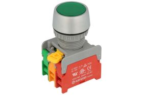 Przełącznik; przyciskowy; LBF22-1-O/C-G; ON-(OFF)+OFF-(ON); zielony; podświetlenie bez źródła światła; zielony; śrubowe; 2 pozyc