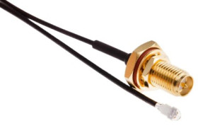 Kabel koncentryczny, RF, Czarny Wtyk RP-SMA Żeńskie U.FL 300mm, RS PRO Z zakończeniem