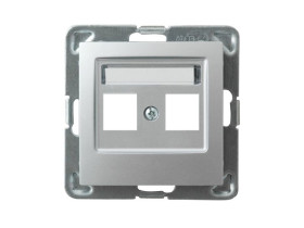 IMPRESJA Obudowa gniazda podwójne typu Keystone prosta srebro GPK-2Y/p/18 OSPEL