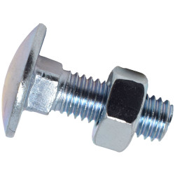 METALMATE MEMCSX0825 Cup Square Hex Bolt &amp; Nut ZP M8 x 25mm Box 50