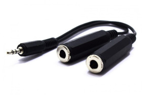 ADAPTER AUX WTYK JACK 3,5 2 GNIAZDA 6,3 VITALCO
