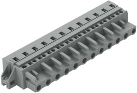 Socket header, 12 pole, pitch 7.5 mm, angled, gray, 231-212/027-000