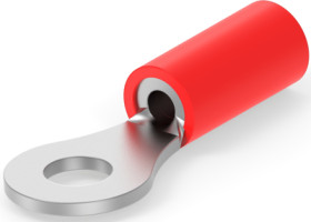 Insulated ring cable lug, 0.3-1.42 mm², AWG 22, 3.68 mm, M3.5, red, 32950