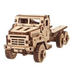 Military truck - wojskowa ciężarówka - model mechaniczny do składania - fornir - 91 elementów - Ugearsmodels