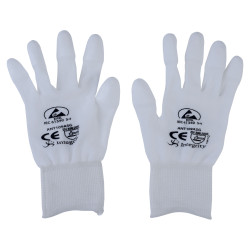 Antistat 109-0917 ESD PU Tip White Glove Nylon Top Fit (Pk Of 10) - Medium