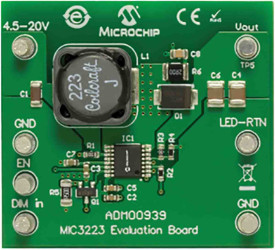 Płyta ewaluacyjna regulatora wzmacniającego LED Microchip Sterownik LED Zestaw uruchomieniowy MIC3223