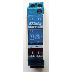 Eltako R12-200-12V Relay 12V 8A DIN Rail Manual Operate 18mm Wide