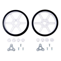 Pololu Multi-Hub Wheel w/Inserts for 3mm/4mm Shafts - 80x10mm White (2-Pack)