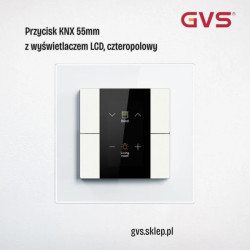Przycisk KNX 55mm 4-polowy biały z LCD