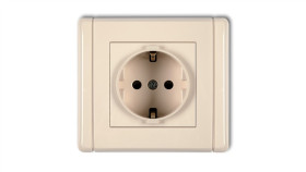 Flexi Gniazdo Pojedyncze Z/U Schuko Beżowy 1Fgp-1Sp