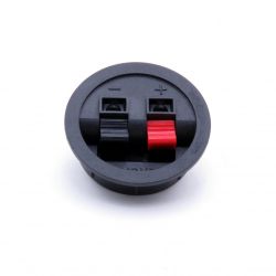 Gniazdo głośnikowe ze złączami zaciskowymi, 2-pin, okrągłe 57mm