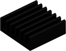 IC heatsink, (L x W x H) 22.3 x 22.3 x 8 mm, 21 K/W, black anodized, 10037154