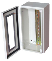 Puszka elektroinstalacyjna ścienna Stal 150 x 300 x 80mm Szary IP65 liczba otworów 0 RS PRO