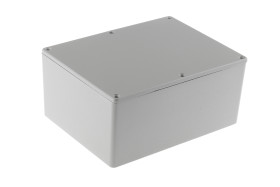 Obudowa Aluminium odlewane szerokość zew. 127,3 mm długość zew. 165,8 mm wys. zew. 76,3 mm RS PRO Szary